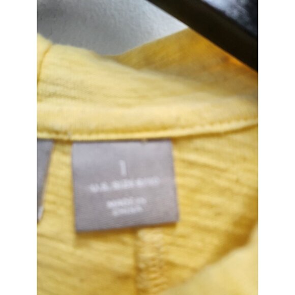 Chicos Zenergy Womens BOHO Hoodie Medium Yellow Full Zip Embroidered Coastal - Picture 4 of 8